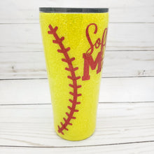 Load image into Gallery viewer, Softball Mom Glitter Tumbler