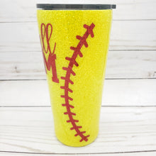 Load image into Gallery viewer, Softball Mom Glitter Tumbler