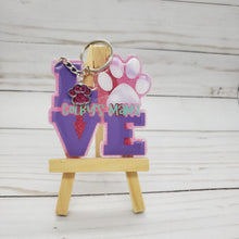 Load image into Gallery viewer, Love Paw Print Glitter Keychain