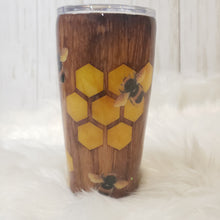 Load image into Gallery viewer, Woodgrain Bee Tumbler