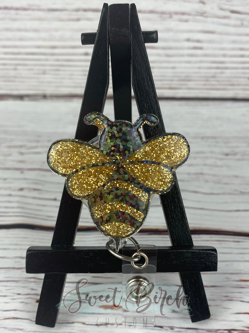 Topper Only Bee Glitter Badge Reel