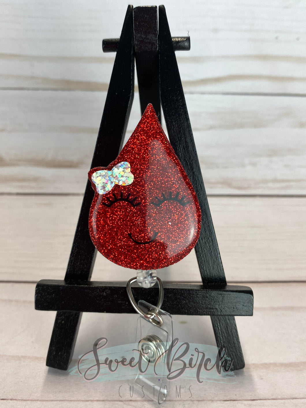 Topper Only Blood Drop Glitter Badge Reel