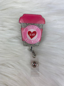 Topper Only Conversation Hearts Glitter Badge Reel