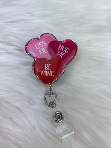 Topper Only Conversation Hearts Glitter Badge Reel