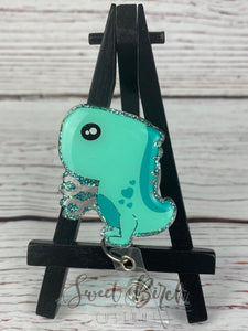 Topper Only Dino with Arm Extenders Glitter Badge Reel