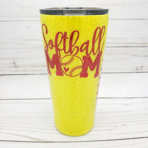 Softball Mom Glitter Tumbler