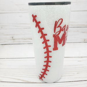 Baseball Mom Glitter Tumbler