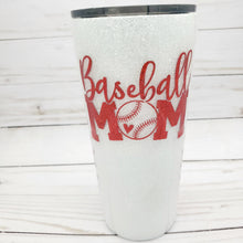 Load image into Gallery viewer, Baseball Mom Glitter Tumbler
