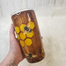 Load image into Gallery viewer, Woodgrain Bee Tumbler
