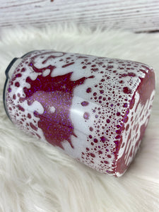 Animal Print Hearts Glitter Tumbler