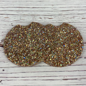 Gold Glitter Car Coasters Set 2.5" Coaster