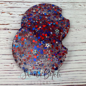 Patriotic Glitter Car Coasters Set 3"