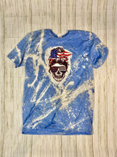 Load image into Gallery viewer, LARGE Blue Line Skull Bleach Shirt
