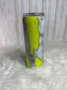 Distressed Softball Glitter Tumbler