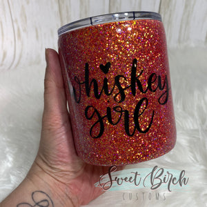 Whiskey Girl Glitter Tumbler