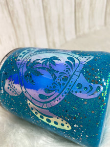 Turtle Glitter Tumbler