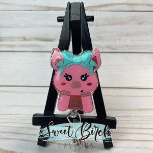 Pig Glitter Badge Reel