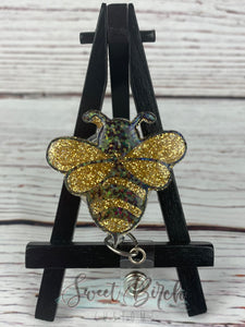 Bee Glitter Badge Reel