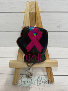 Breast Cancer Fight Glitter Badge Reel