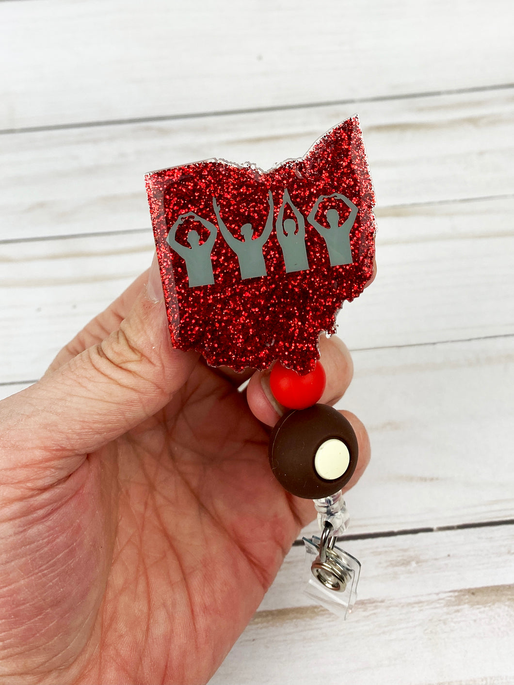 Ohio Buckeye Glitter Badge Reel