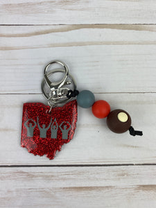 Ohio Buckeye Glitter Keychain