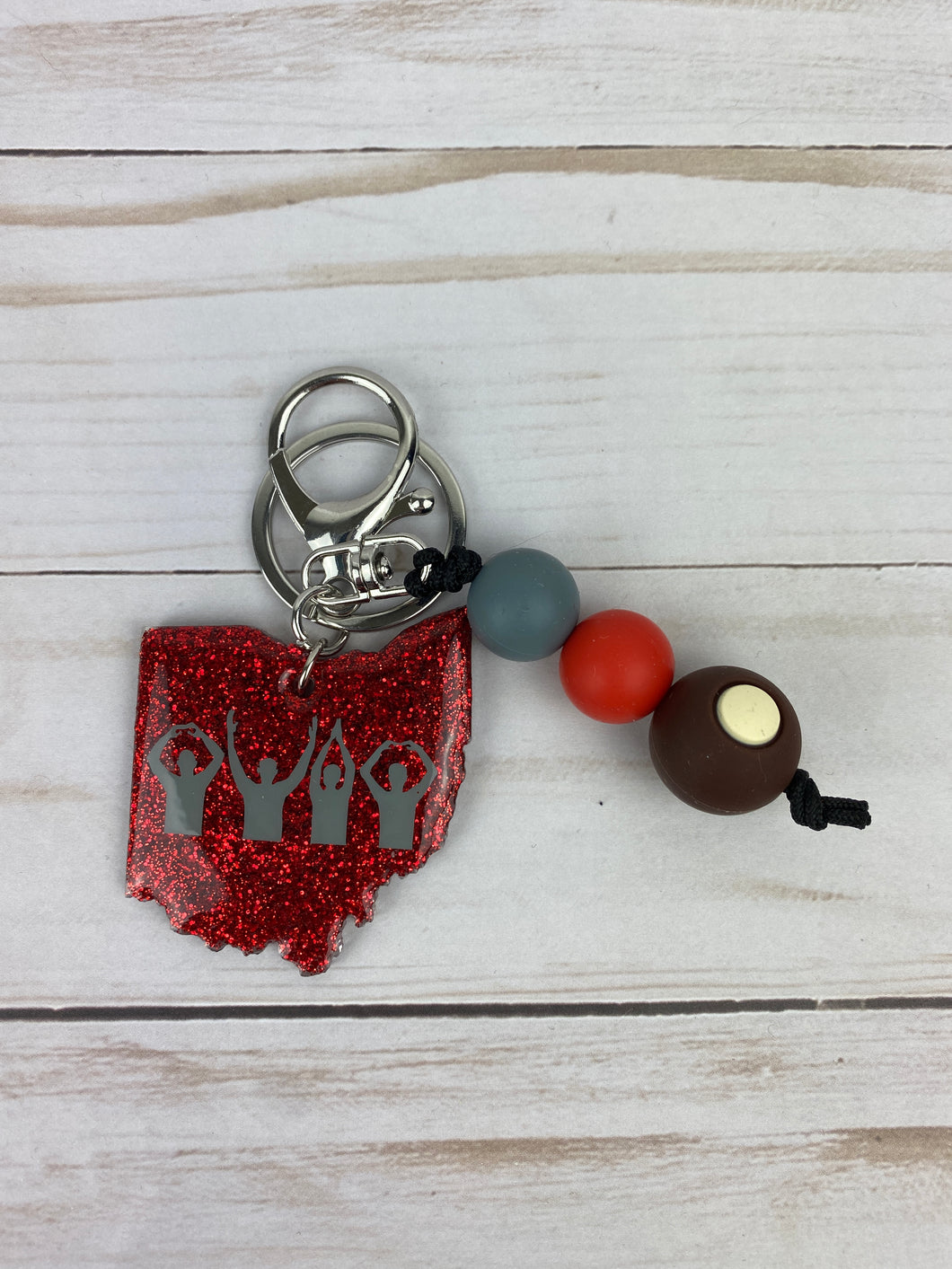 Ohio Buckeye Glitter Keychain