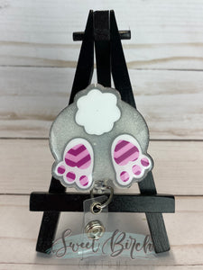 Bunny Butt Glitter Badge Reel