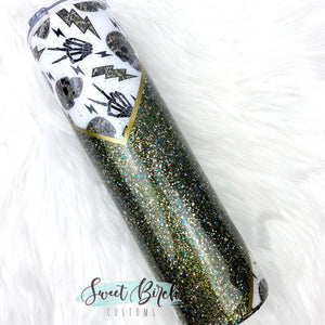 Camo, Leopard Print, and Skellies Glitter Tumbler