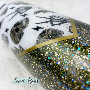 Camo, Leopard Print, and Skellies Glitter Tumbler