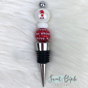 Rhinestone Gnome Wine Stopper