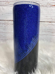 Back The Blue Glitter Tumbler