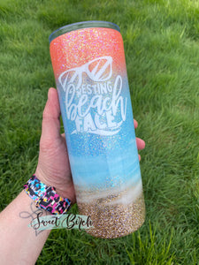 Pastel Beach Glitter Tumbler