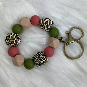 Leopard Boho Wristlet Keychain