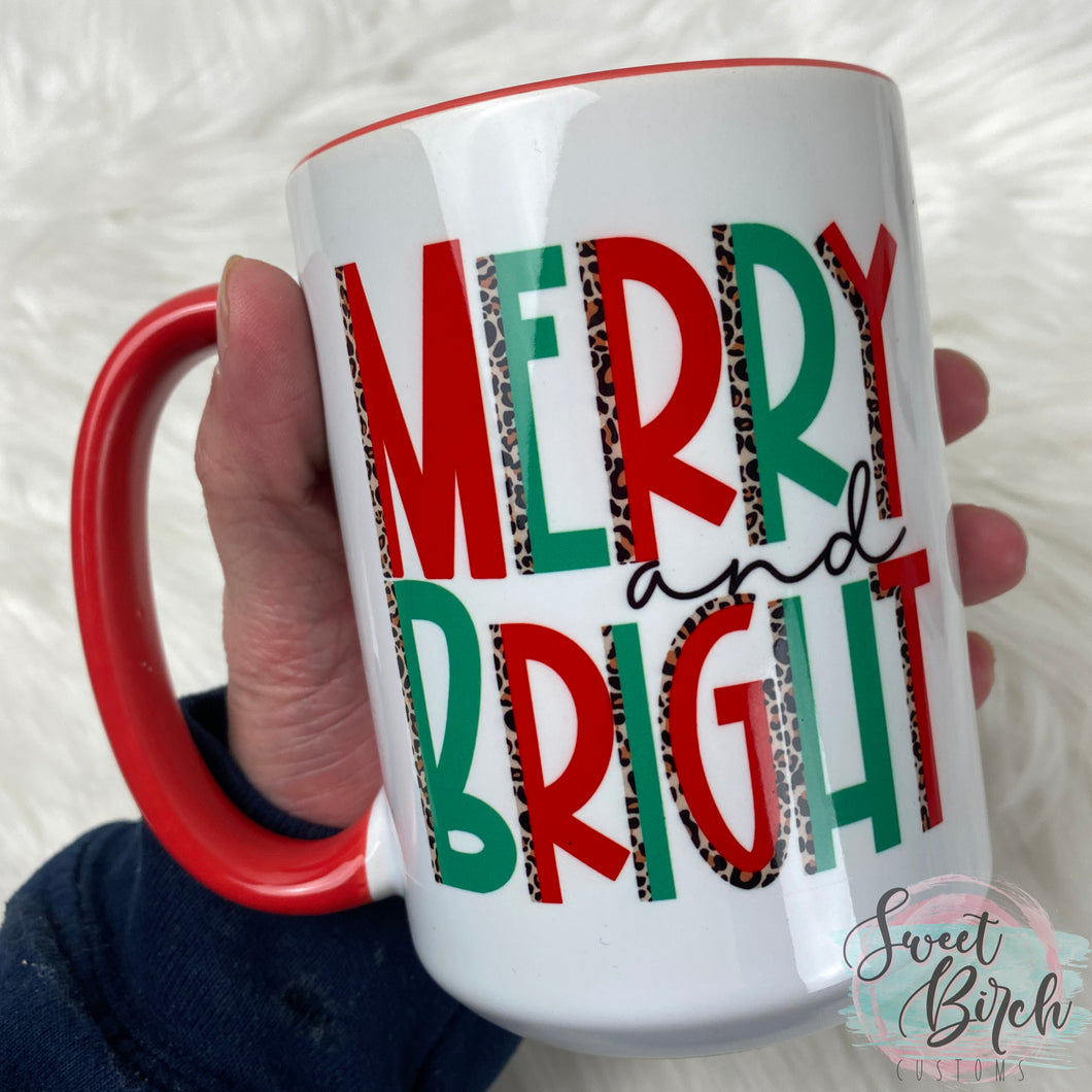 Merry & Bright Leopard Coffee Mug