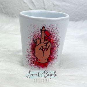 Middle Finger Ceramic Shot Glass