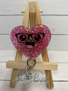 Nerdy Heart Glitter Badge Reel