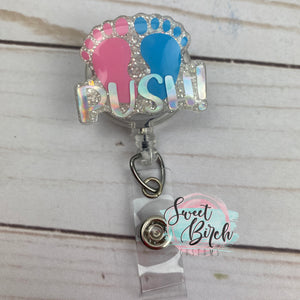 Push! Glitter Badge Reel