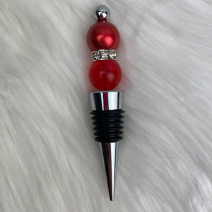 Red Rhinestone Wine Stopper