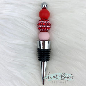 Rhinestone Valentine's Day Wine Stopper