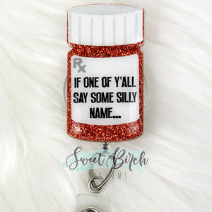 Silly Name Glitter Badge Reel