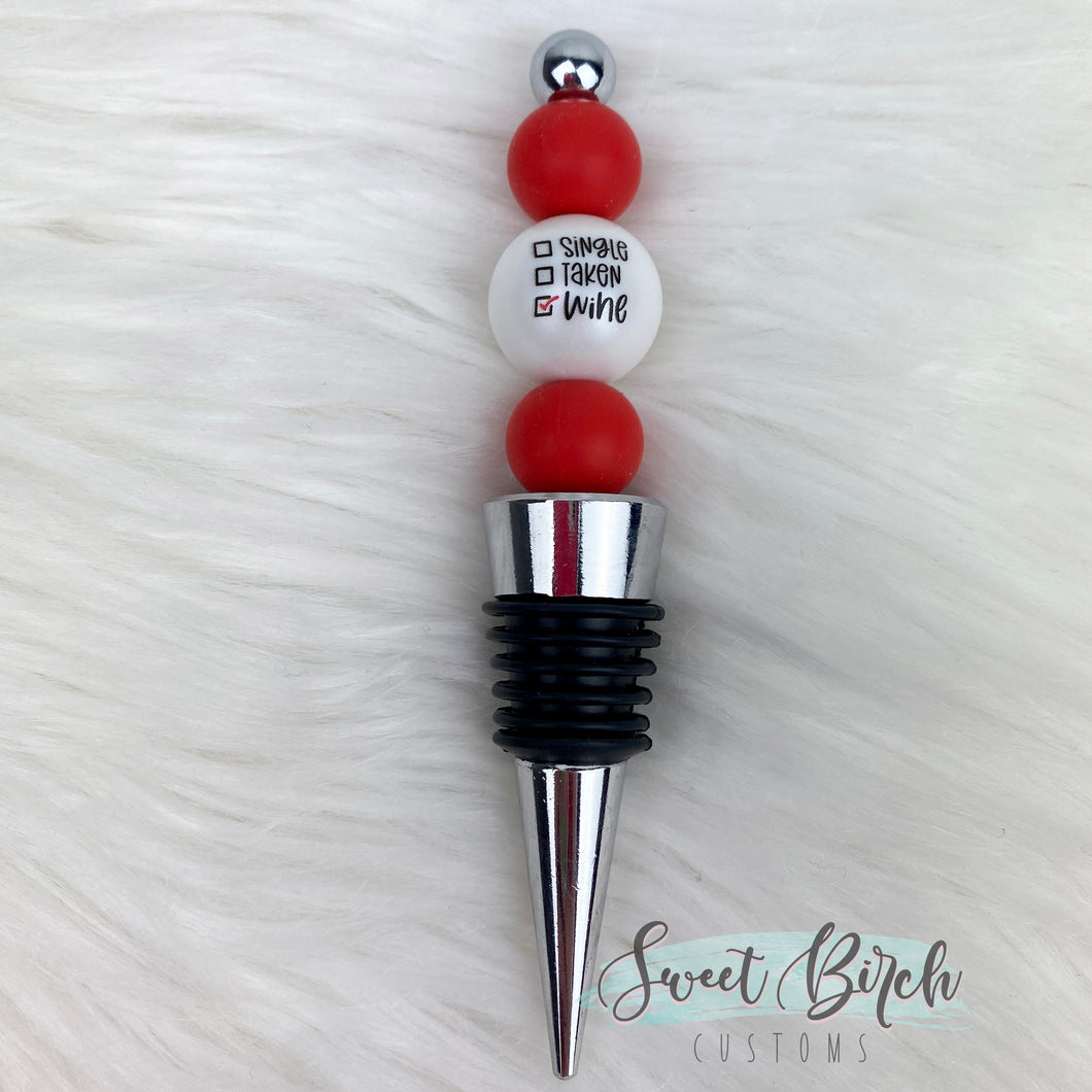 Red Single, Taken, Wine - Wine Stopper