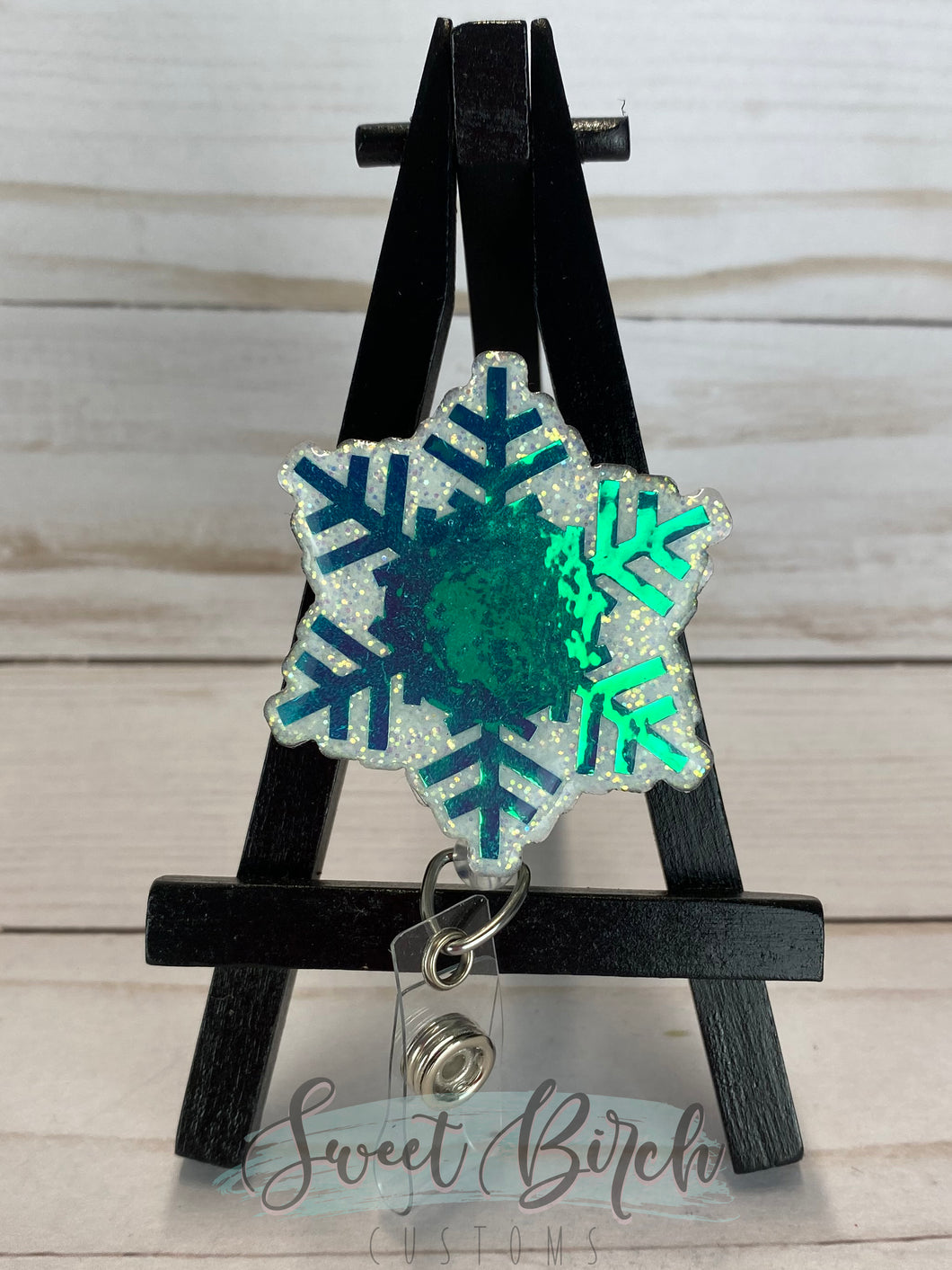 Snowflake Glitter Badge Reel